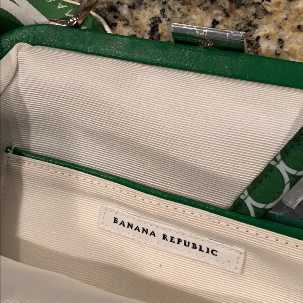 Green and white bag